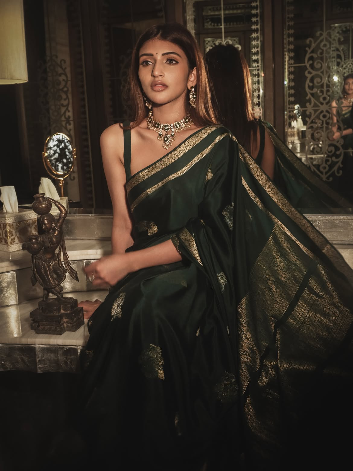 sreeleela Stunning Looks in Black Saree