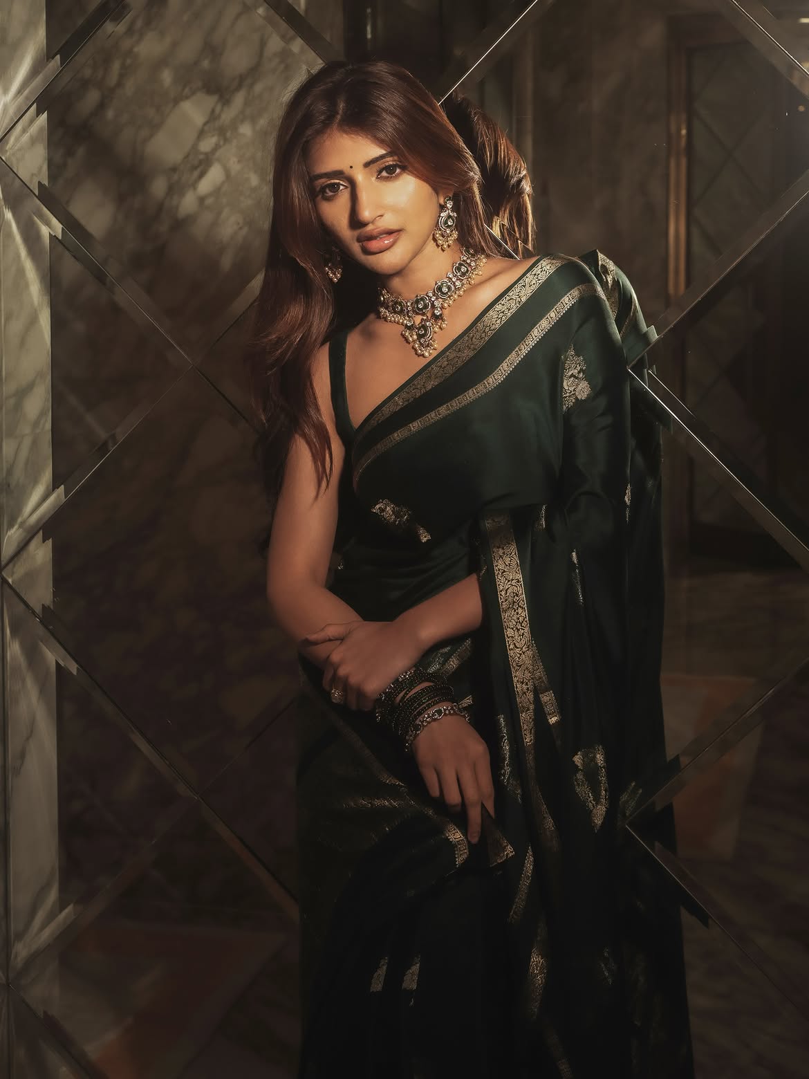 sreeleela Stunning Looks in Black Saree