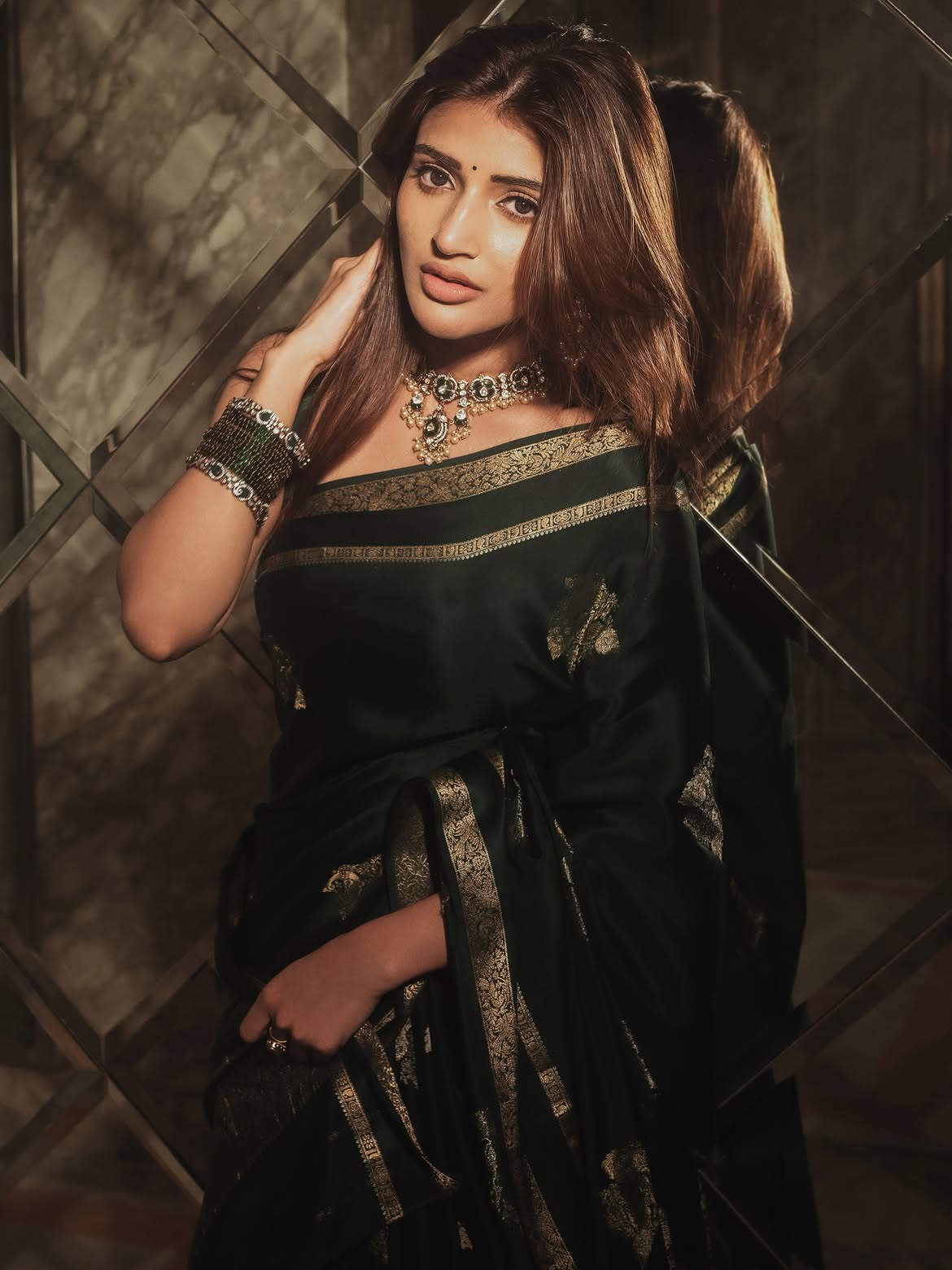 sreeleela Stunning Looks in Black Saree