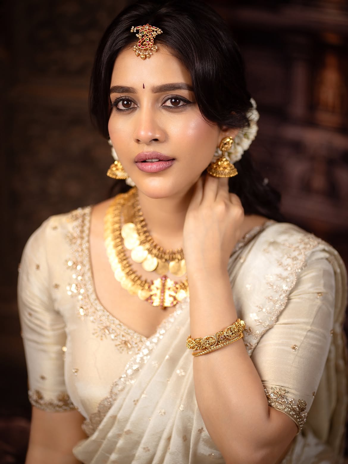 Nabha Natesh Stunning Looks in Saree for Onam