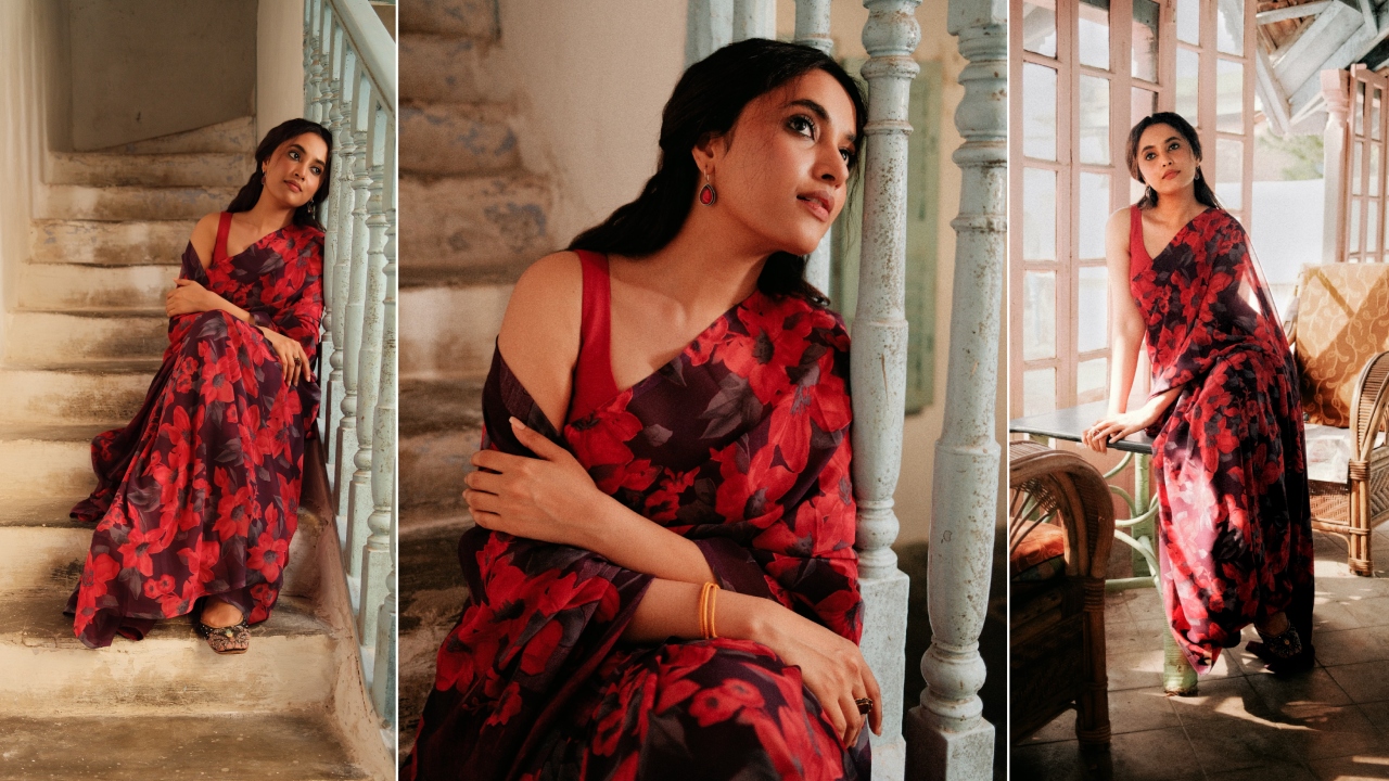 Priyanka Mohan : రెడ్ శారీలో ప్రియాంక మోహ‌న్ ఎదురుచూపులు..