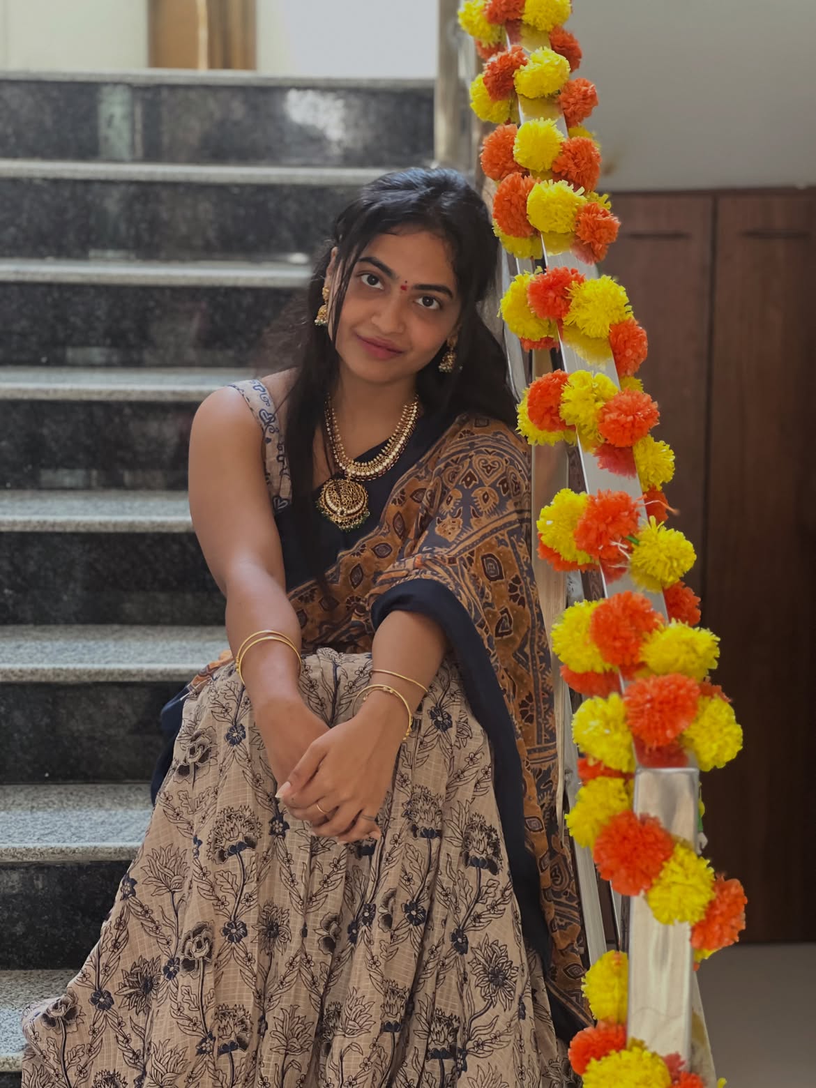 Alekhya Harika Varalakshmi Vratham Special Photos in Half Saree