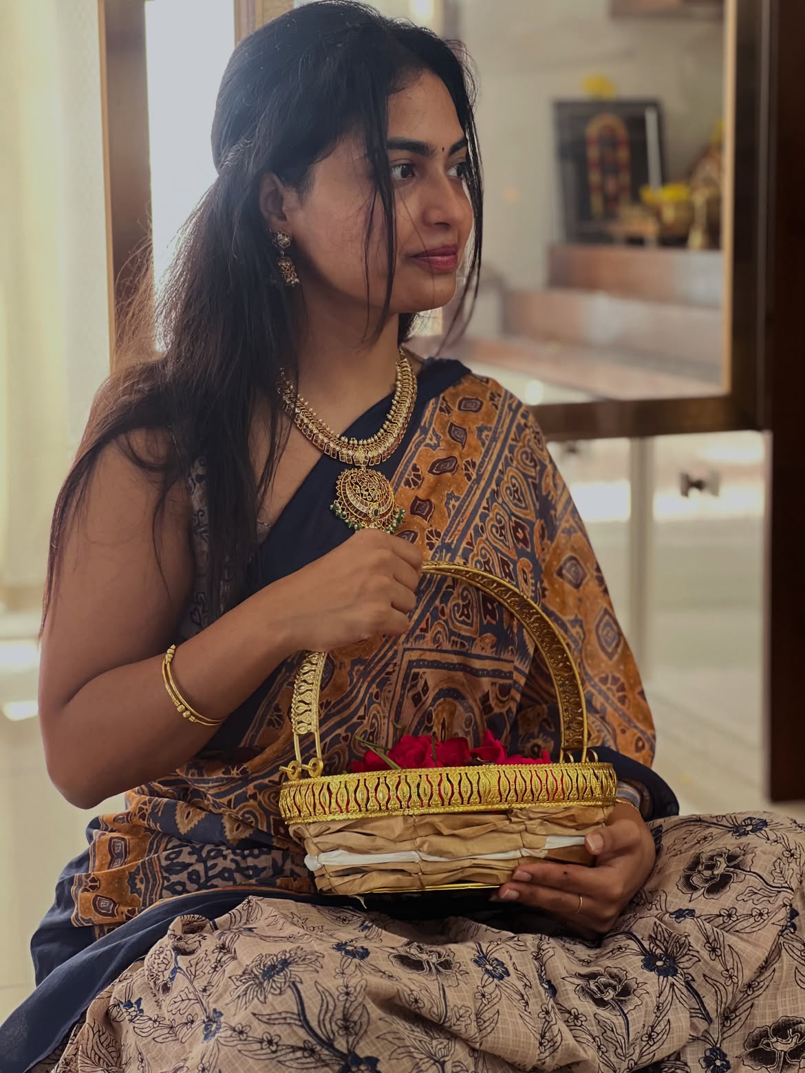Alekhya Harika Varalakshmi Vratham Special Photos in Half Saree