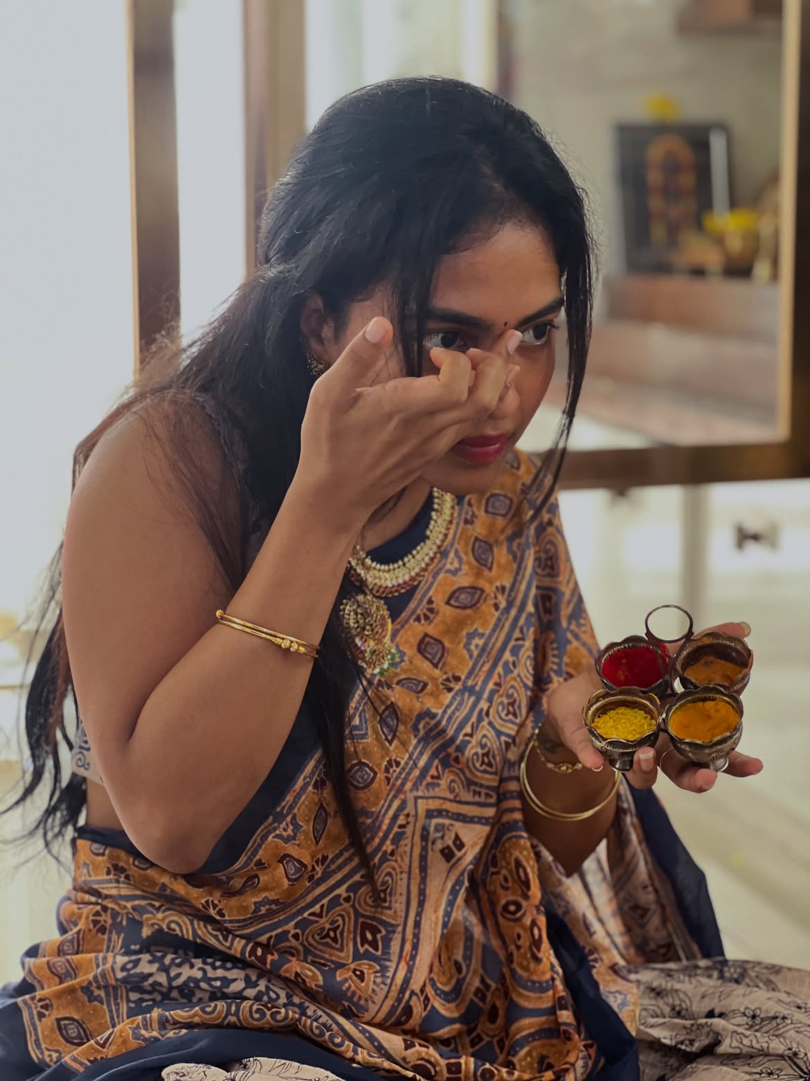 Alekhya Harika Varalakshmi Vratham Special Photos in Half Saree