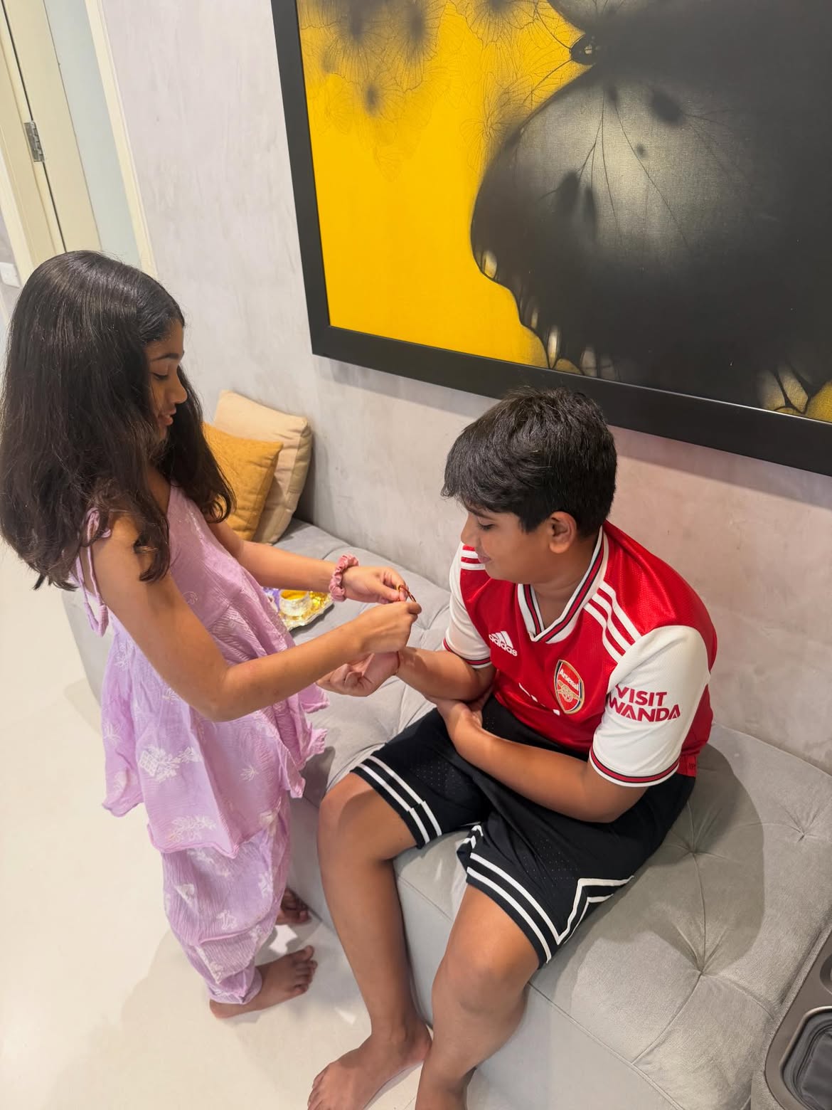 Allu Arjun Children Rakhi Celebrations Allu Arha Tied Rakhi to Ayaan