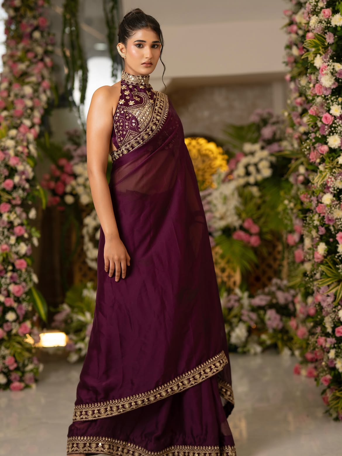Amrutha Chowdary Stunning Looks in Saree