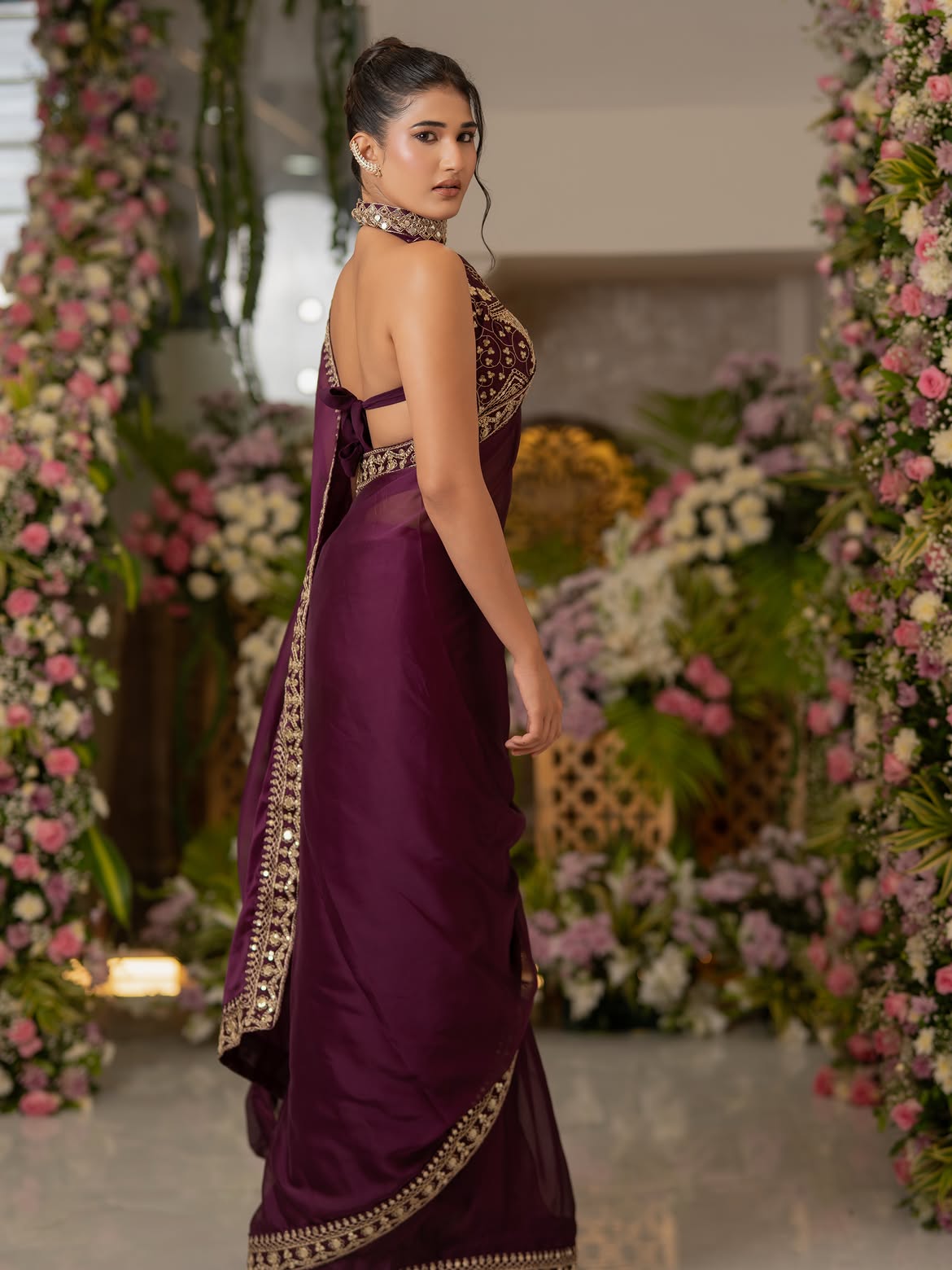 Amrutha Chowdary Stunning Looks in Saree