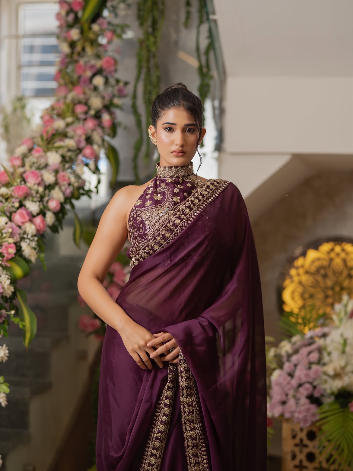 Amrutha Chowdary Stunning Looks in Saree