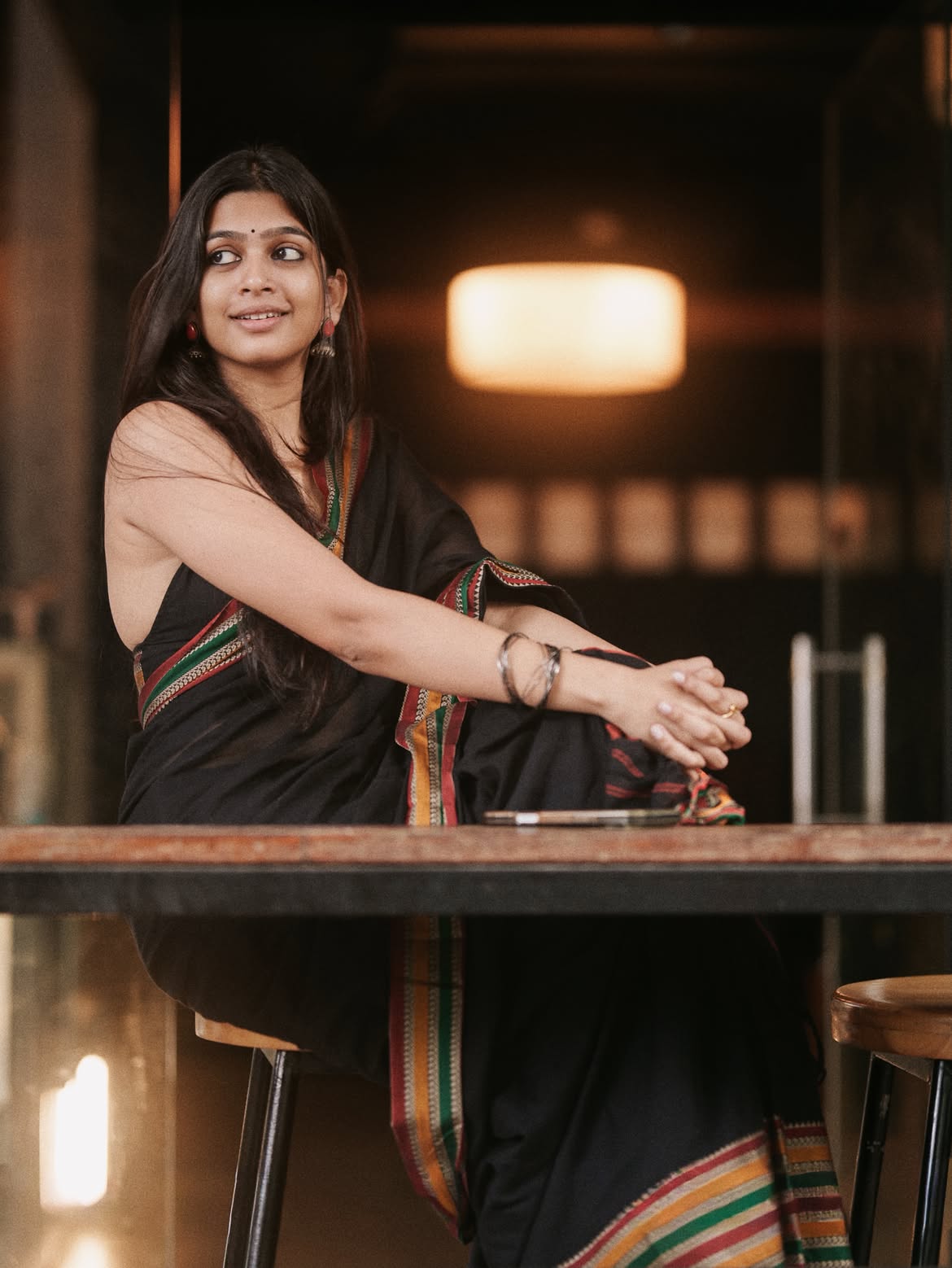 Ananthika Sanilkumar Stunning Looks in Black Saree