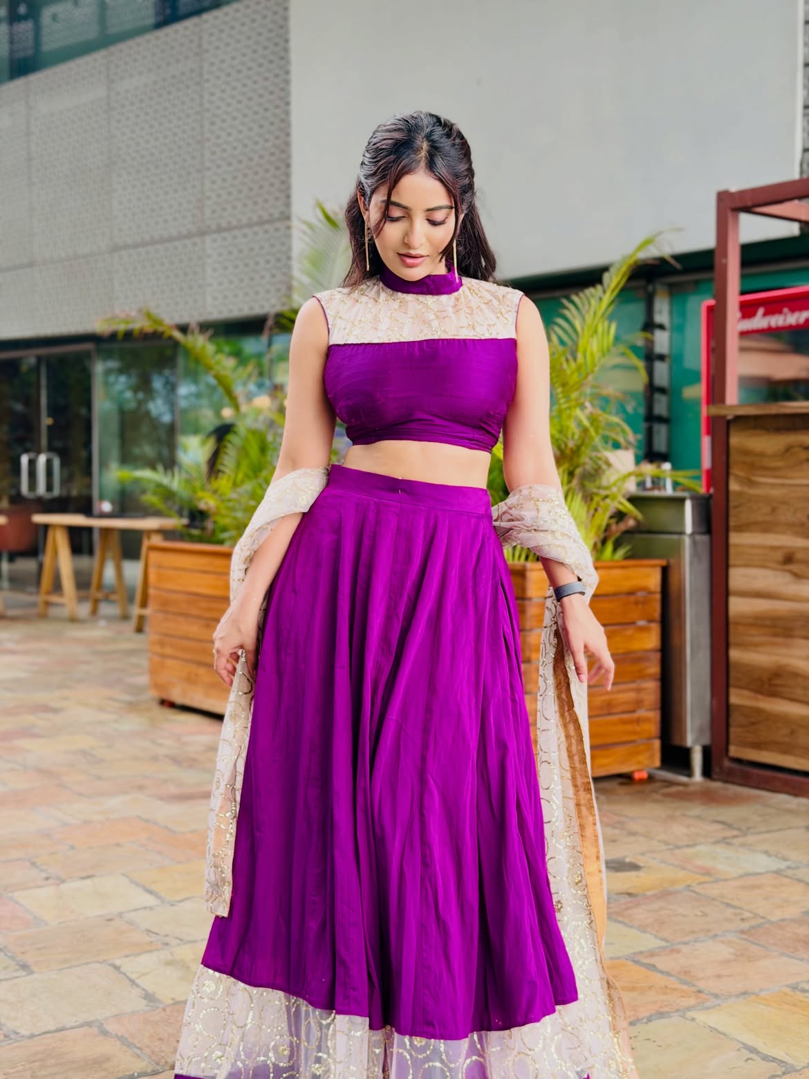 Ananya Nagalla Chraming Looks in Pink Lehenga