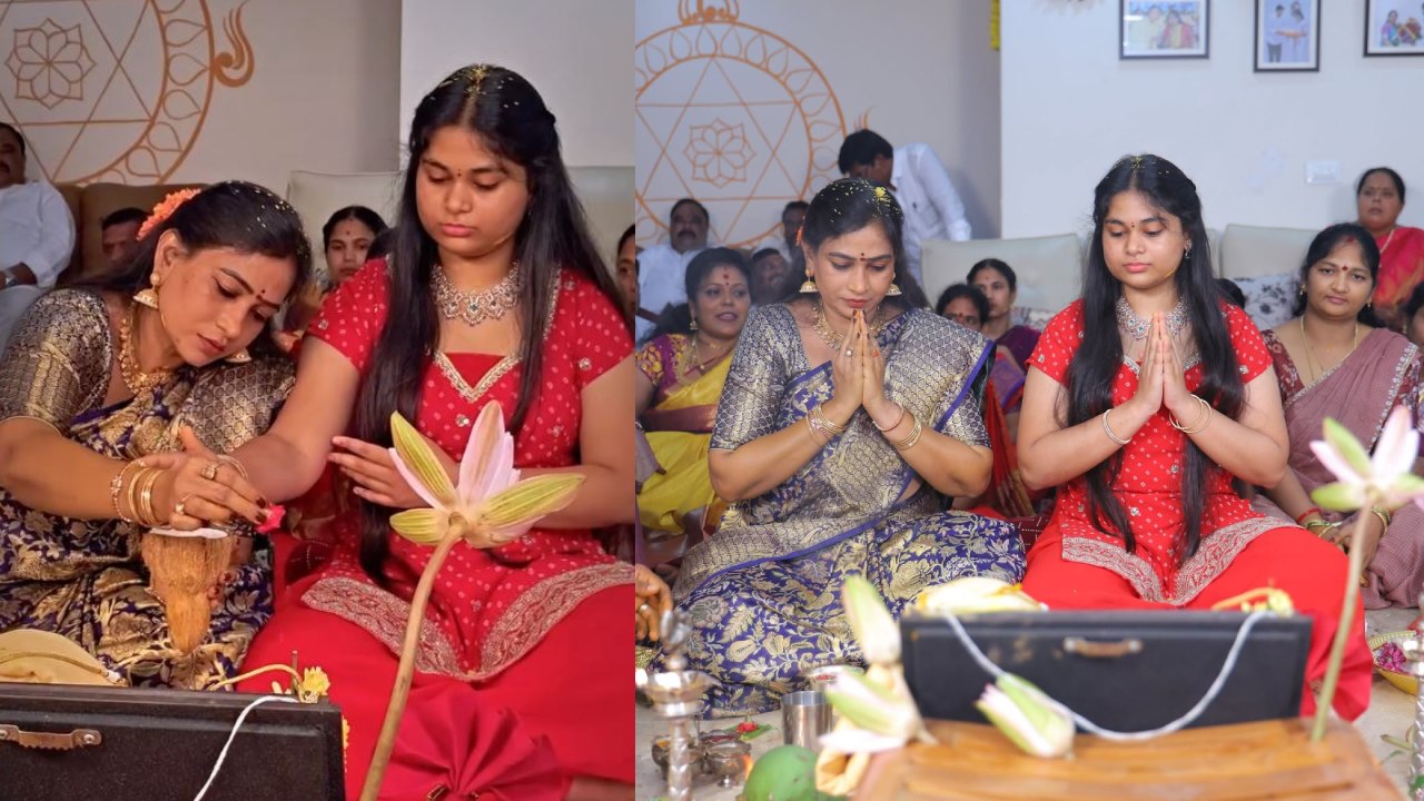 Vangalapudi Anitha : కూతురితో కలిసి వరలక్ష్మి వ్రతంలో.. ఏపీ హోమ్ మినిస్టర్ వంగలపూడి అనిత ఫొటోలు..