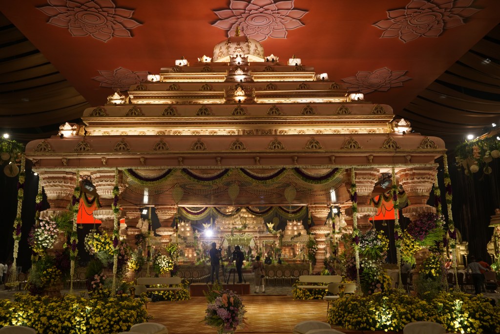 Bandla Ganesh Daughter Wedding Stage Set