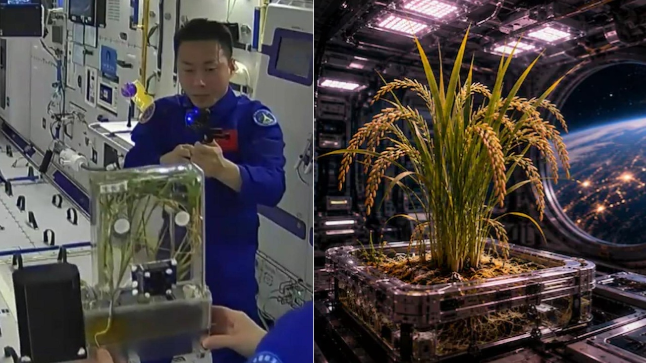 China Grows Rice In Space : అంతరిక్షంలోనే వ్యవసాయం..! వరి పంట పండించి కోత కోసిన చైనా.. చంద్రుడు, అంగారకుడిపై వ్యవసాయానికి తొలి అడుగు..