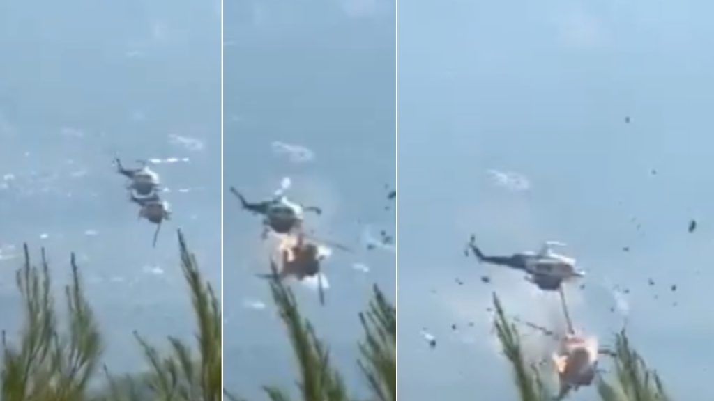 Helicopters Collide MidAir : ఘోర ప్రమాదం.. గాల్లో ఉండగా ఢీకున్న రెండు హెలికాప్టర్లు.. గిరగిరా తిరుగుతూ.. వీడియో వైరల్