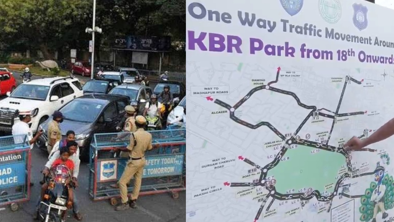 Hyderabad Traffic Diversion : కేబీఆర్​ పార్కు చుట్టూ వన్​-వే అమల్లోకి‌.. ఈ ప్రాంతాలకు వెళ్లేవారికి ప్రత్యామ్నాయ మార్గాలివే..
