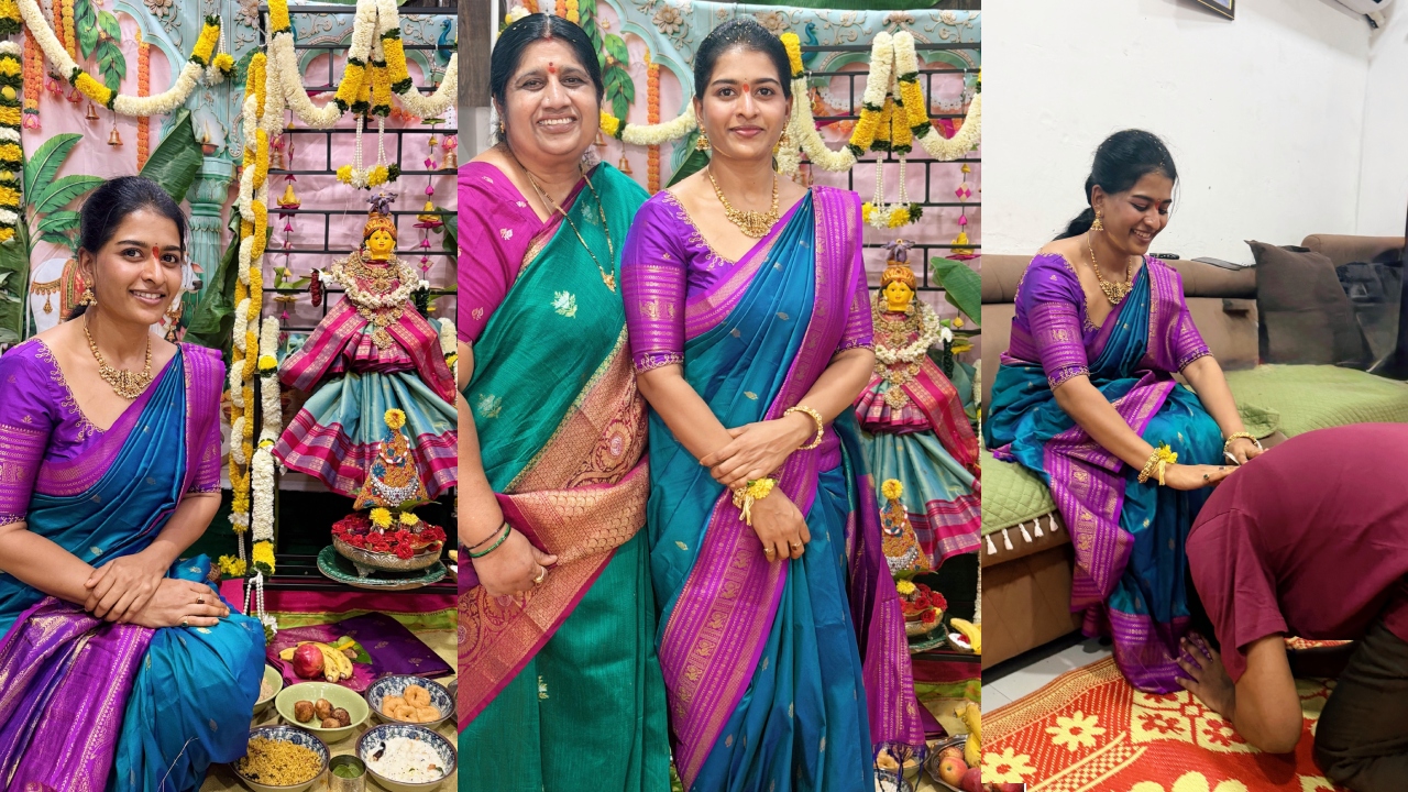 Anshu reddy : ఇల్లు ఇల్లాలు పిల్ల‌లు సీరియ‌ల్ న‌టి అన్షురెడ్డి వ‌ర‌ల‌క్ష్మీ వ్ర‌తం సెల‌బ్రేష‌న్స్‌.. ఫోటోలు..