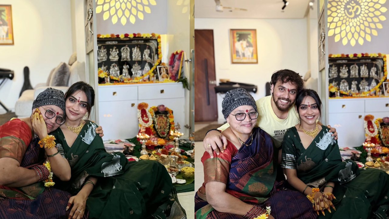 Ishwarya Vullingala : ఫ్యామిలీతో కలిసి నటి ఐశ్వర్య వరలక్ష్మి వ్రతం పూజలు.. ఫొటోలు..
