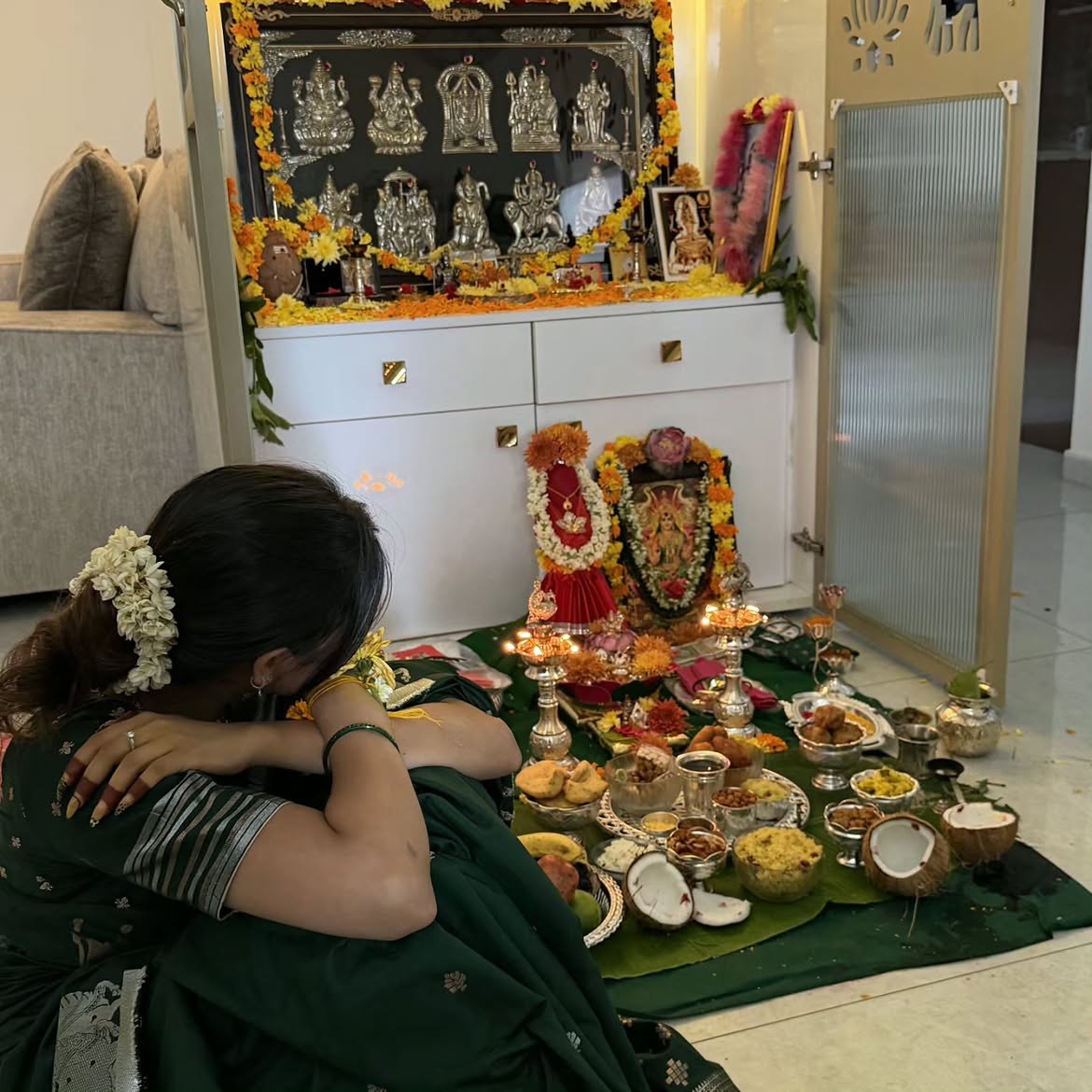 Ishwarya Vullingala Varalakshmi Vratham With Family