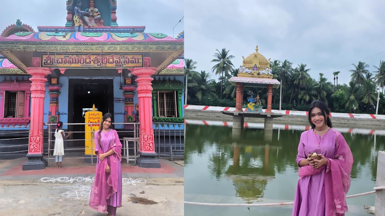 Ishwarya Vullingala : గంగ‌ప‌ట్నం చాముండేశ్వ‌రి ఆల‌యాన్ని సంద‌ర్శించిన నటి ఐశ్వర్య