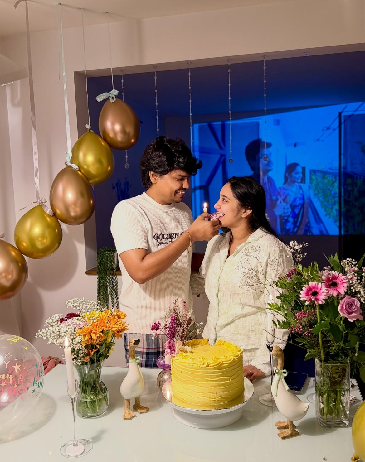 Jabardasth Kevvu Kartheek Wife Siri Birthday Celebrations