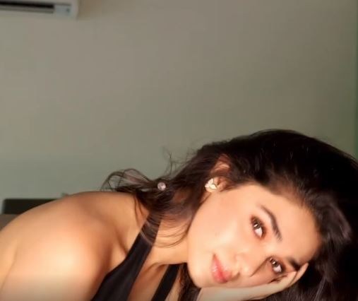 Krithi Shetty Sizzling Poses in Black Dress