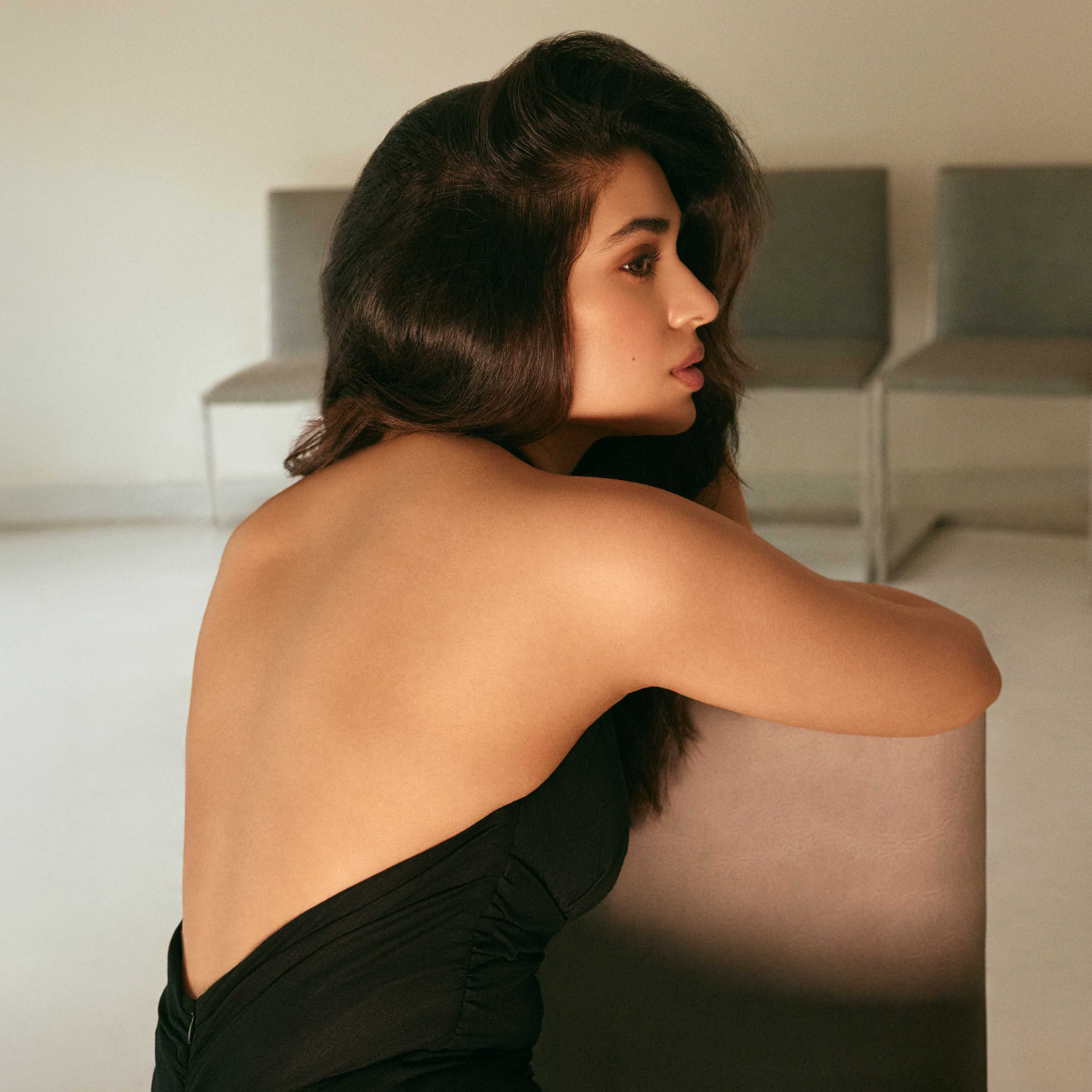Krithi Shetty Sizzling Poses in Black Dress