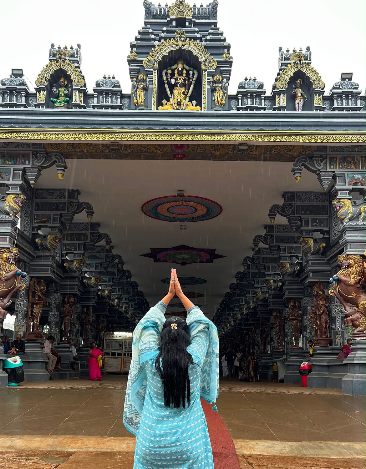 Lasya Manjunath Visits Dwaraka Tirumala with Husband
