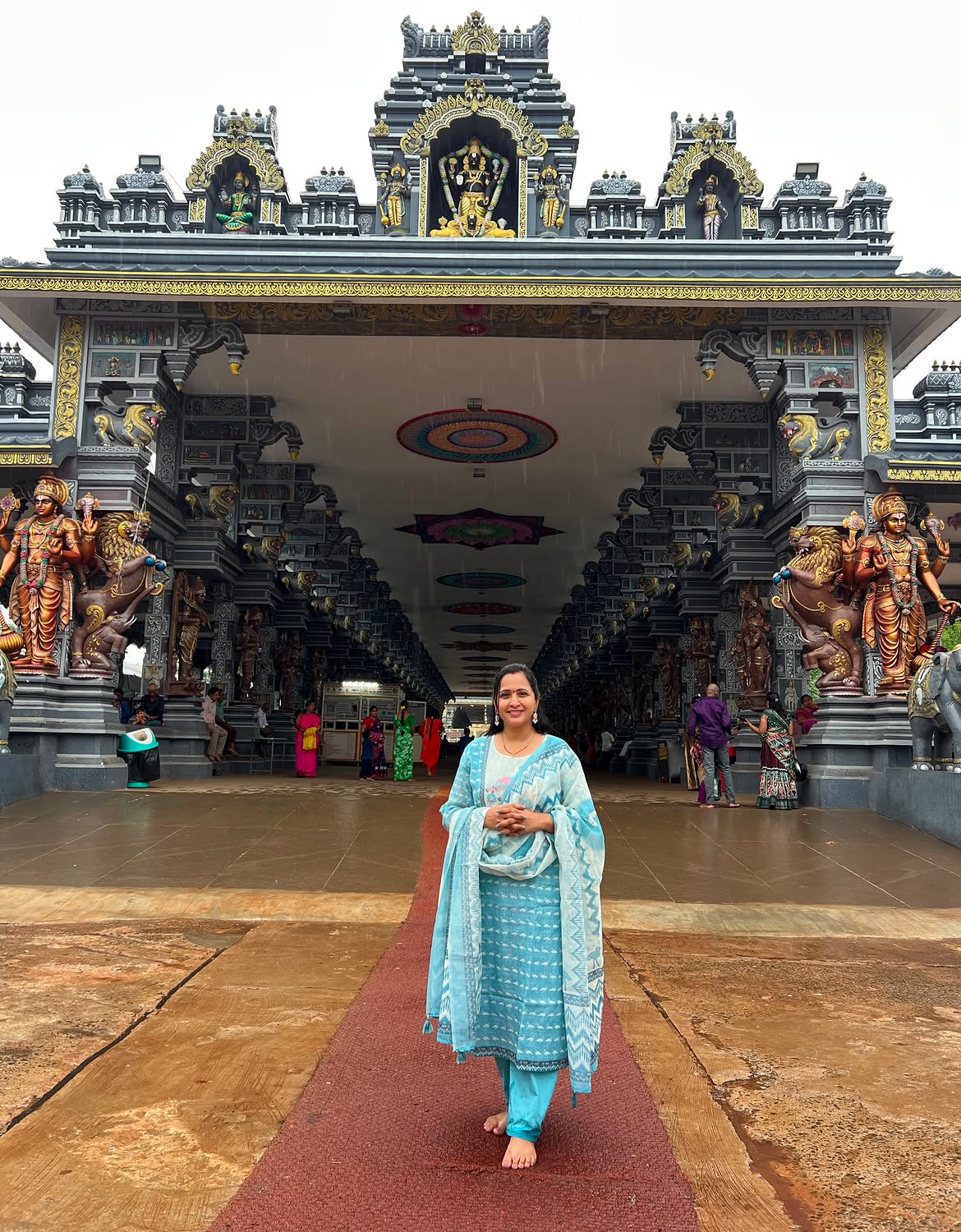 Lasya Manjunath Visits Dwaraka Tirumala with Husband