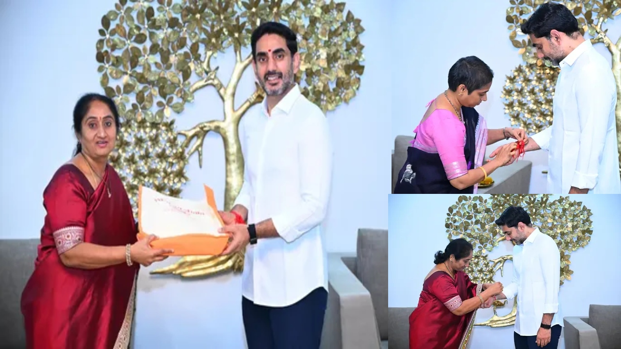 Nara Lokesh : మంత్రి నారా లోకేష్‌కు రాఖీ క‌ట్టిన మంత్రి స‌విత‌, ఎమ్మెల్యే గ‌ళ్లా మాధ‌వి.. ఫోటోలు..
