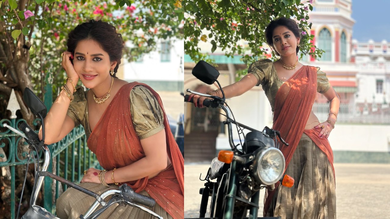 Nabha Natesh : హాఫ్ శారీలో నభా నటేష్.. టీవీఎస్ తో పోజులు..