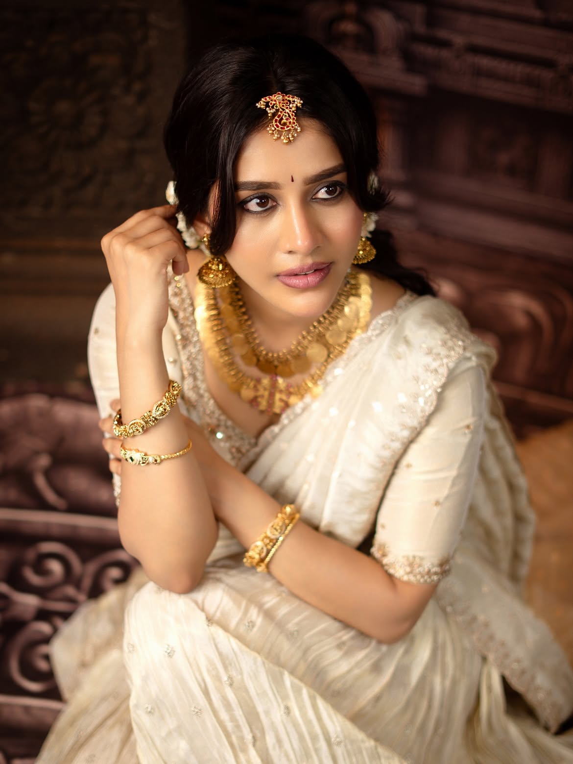 Nabha Natesh Stunning Looks in Saree for Onam