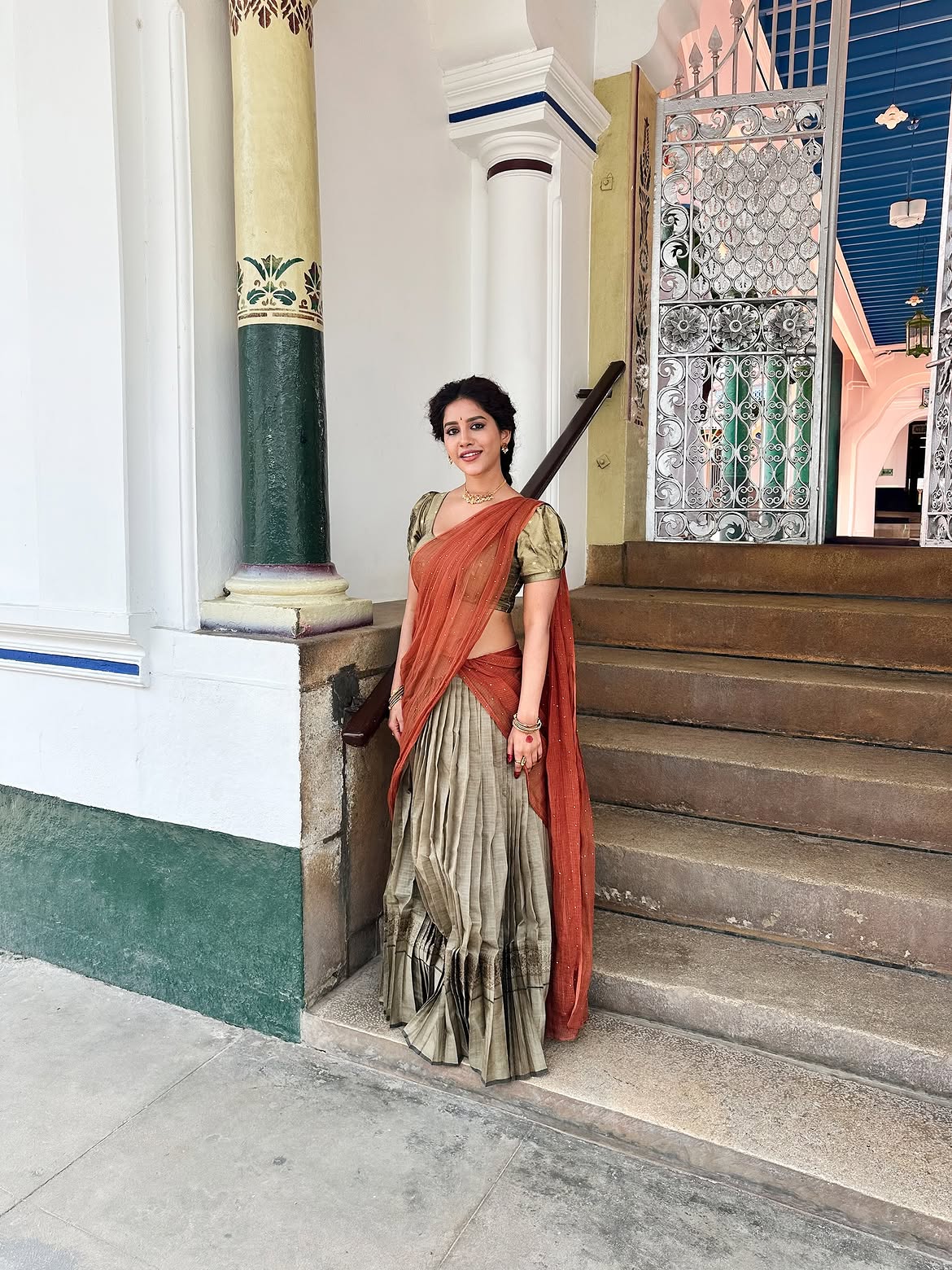 Nabha Natesh Half Saree Looks with TVS
