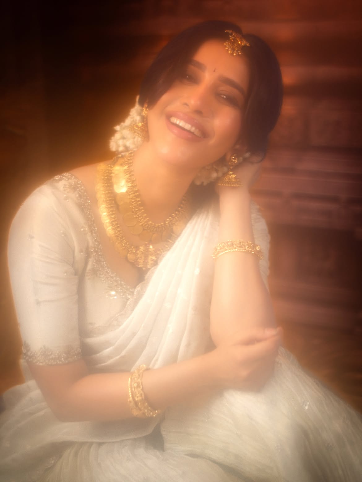 Nabha Natesh Stunning Looks in Saree for Onam