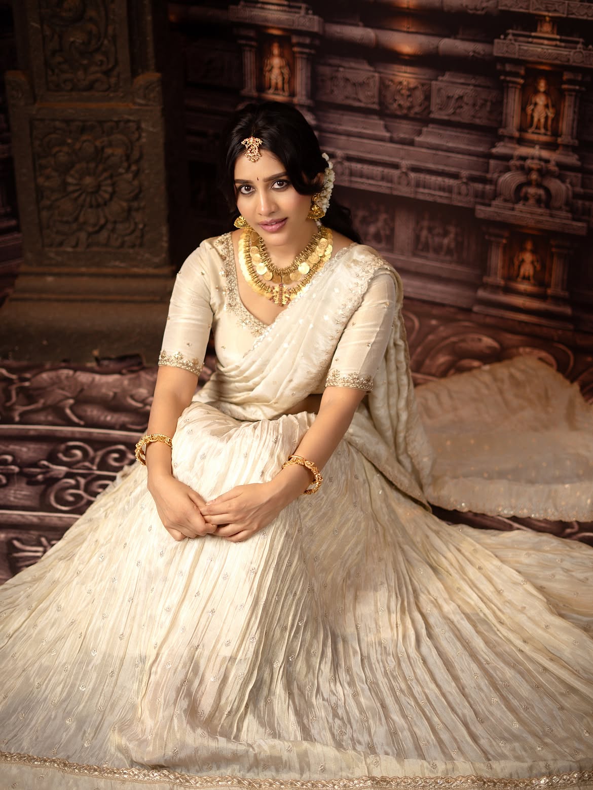 Nabha Natesh Stunning Looks in Saree for Onam
