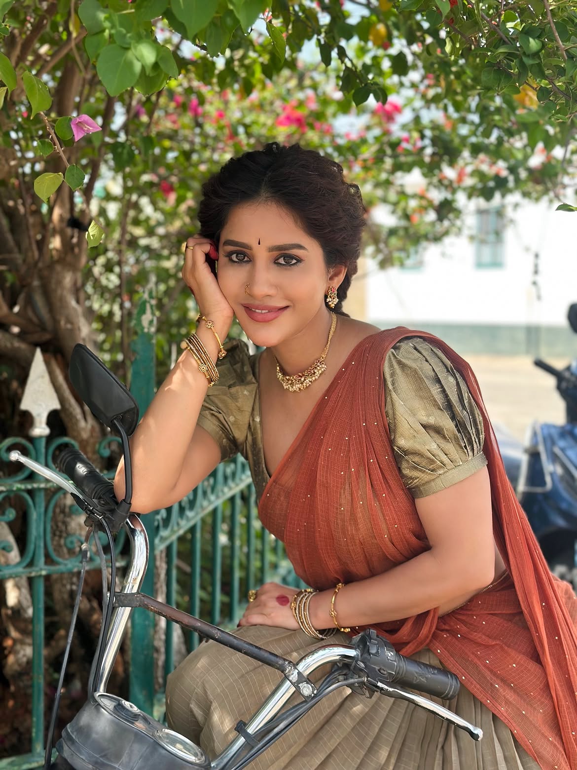 Nabha Natesh Half Saree Looks with TVS