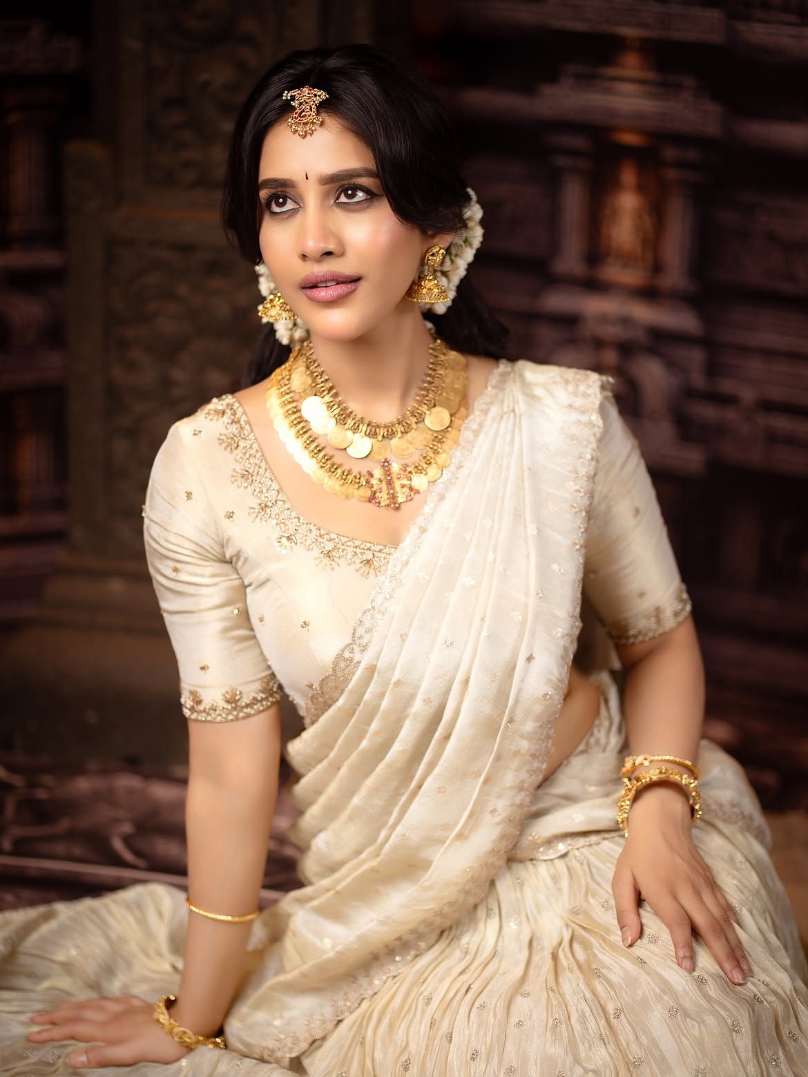 Nabha Natesh Stunning Looks in Saree for Onam