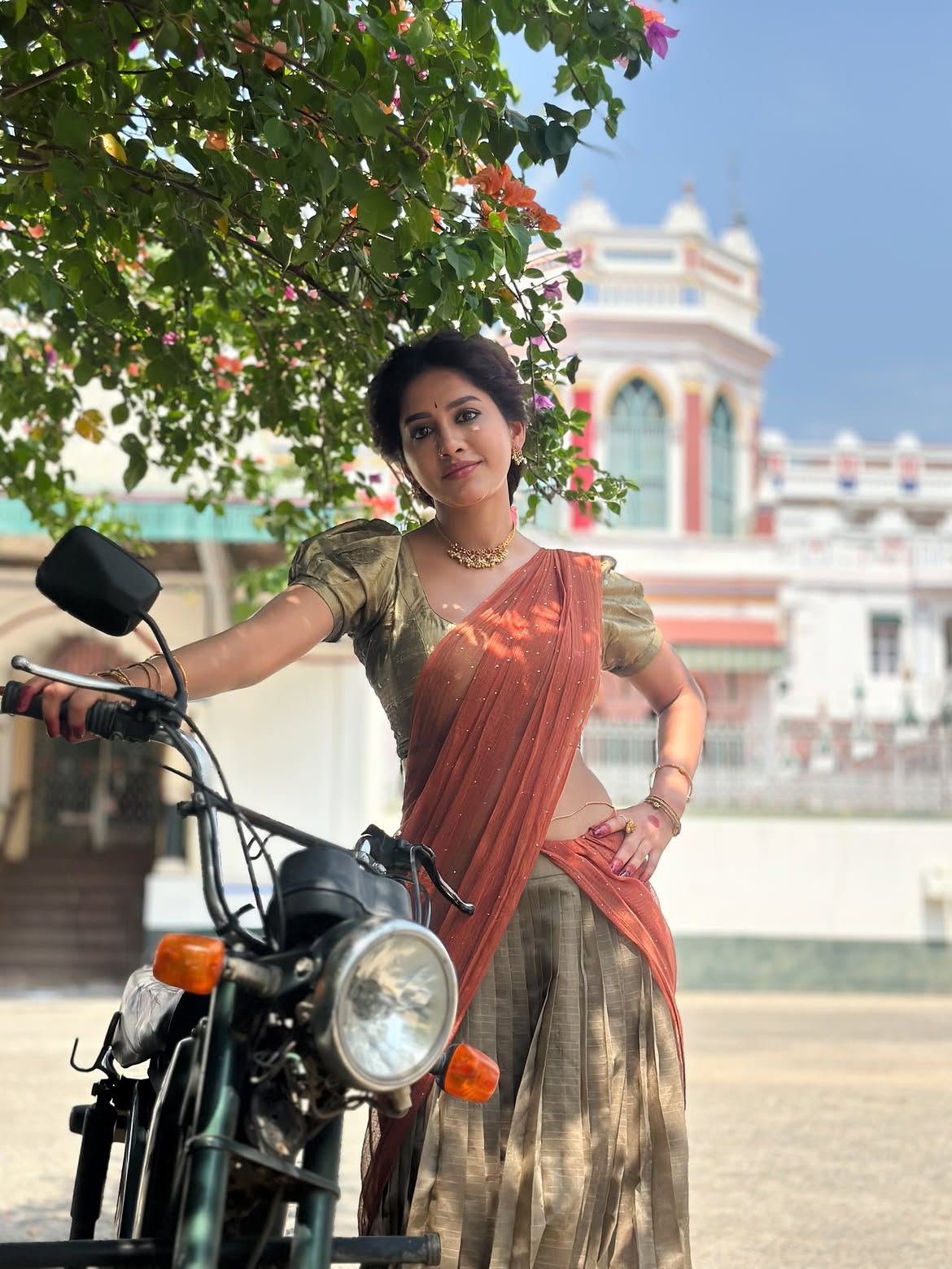 Nabha Natesh Half Saree Looks with TVS