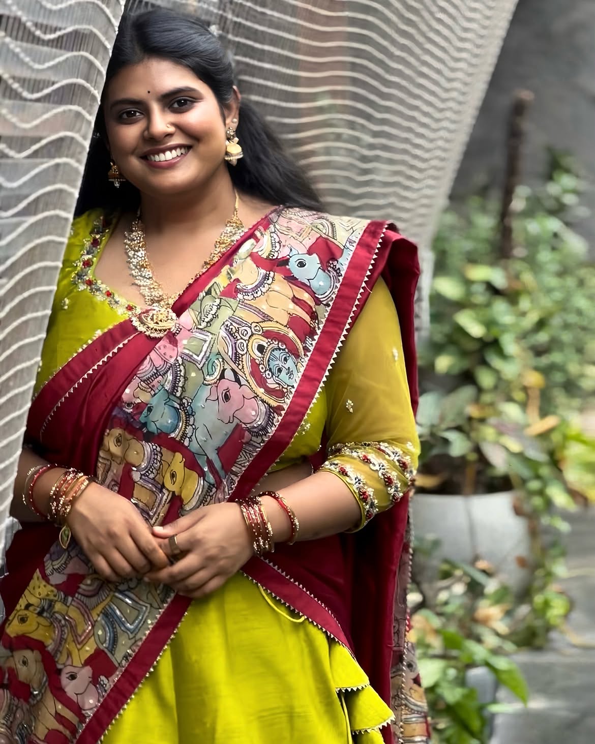 Pavithra Puri Cute Photos in Half Saree