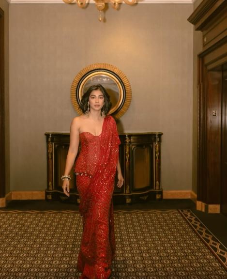 Pooja Hegde Stunning Looks in Red Dress at New york