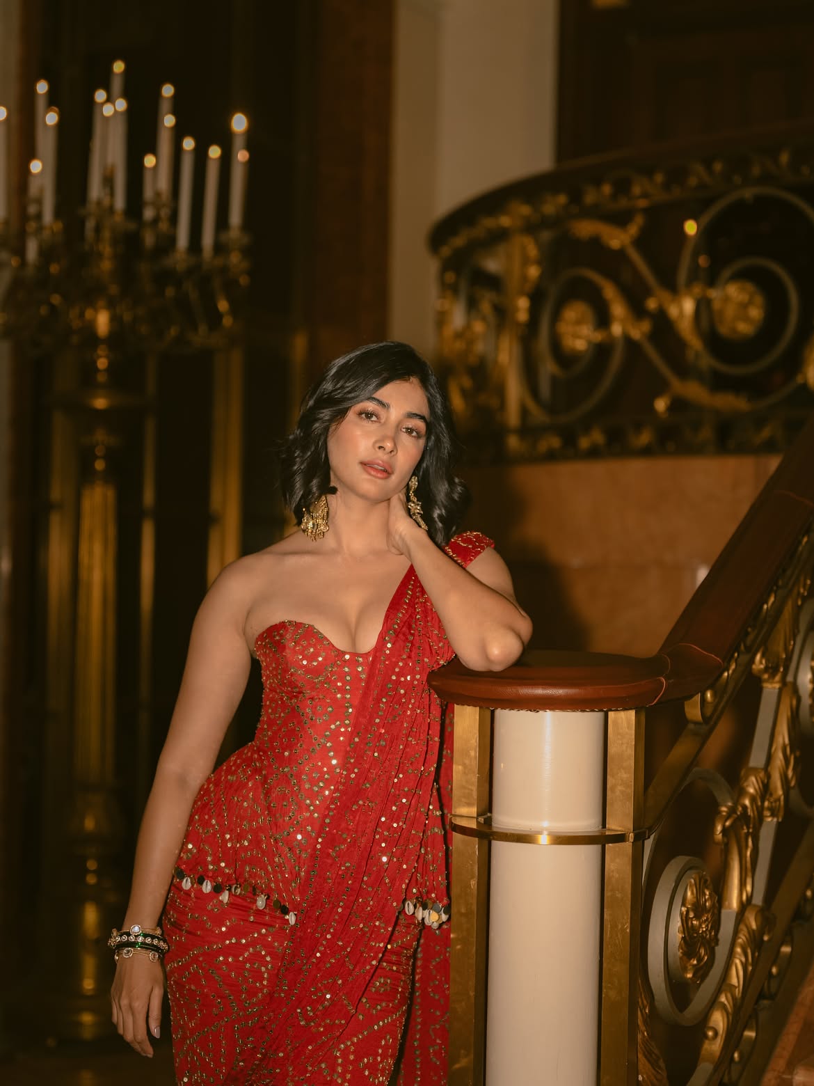 Pooja Hegde Stunning Looks in Red Dress at New york