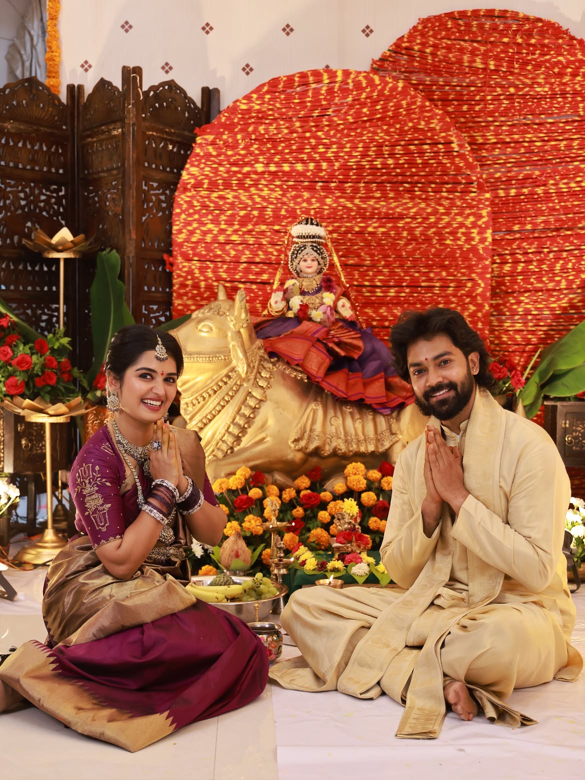 Priyanka Jain Varalakshmi Vratham Pooja with Shivakumar