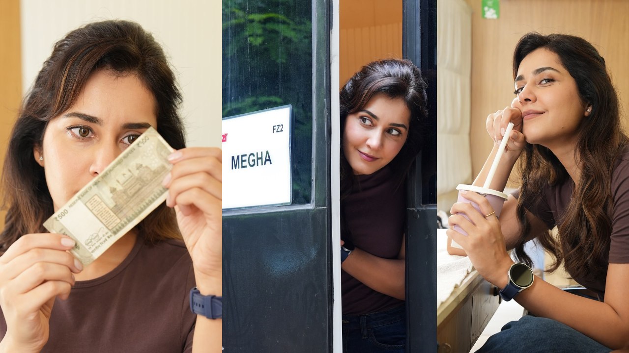 Raashii Khanna : షూటింగ్ సెట్ నుంచి క్యూట్ ఫొటోలు షేర్ చేసిన రాశీఖన్నా..