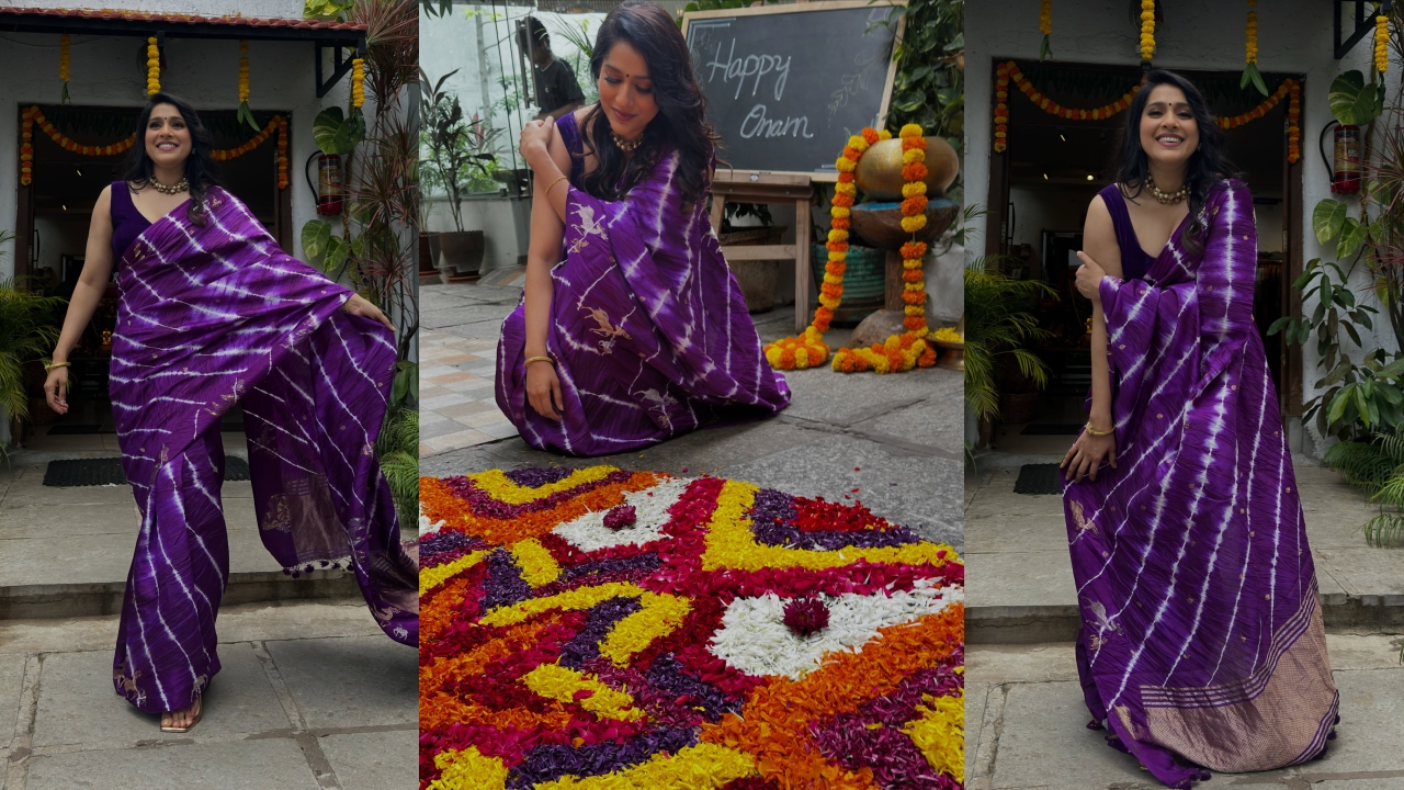 Rashmi Gautam : ప‌ర్పుల్ శారీలో ప‌ర్‌ఫెక్ట్‌గా.. ర‌ష్మీ గౌత‌మ్ ఓనం సెల‌బ్రేష‌న్స్ ఫోటోలు..