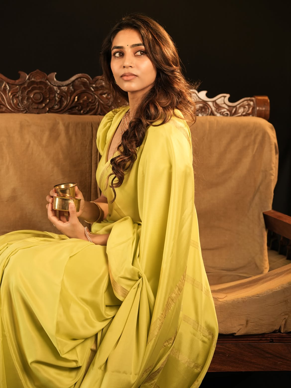 Sapthaami Gowda Stunning Looks in Saree