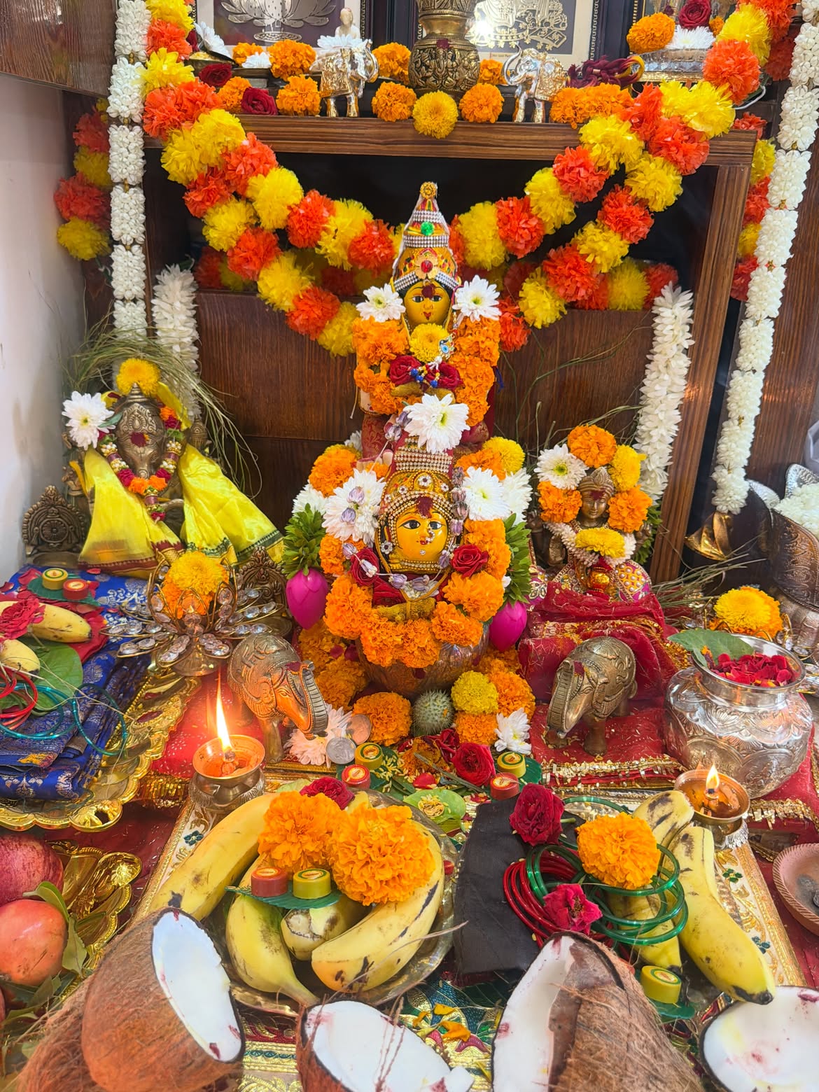 Jabardasth Satya Sri Celebrates Varalakshmi Vratham With Mother