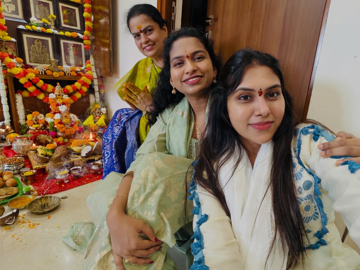 Jabardasth Satya Sri Celebrates Varalakshmi Vratham With Mother