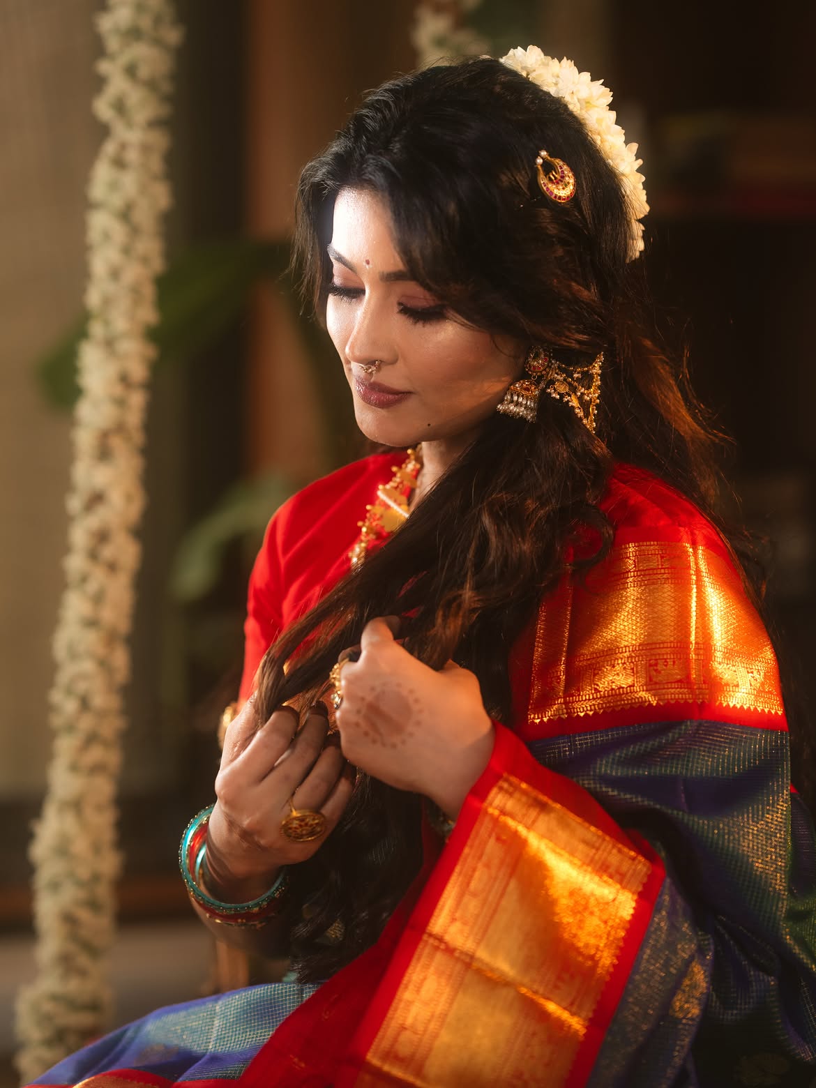 Sneha Traditional Looks for Varalakshmi Vratham
