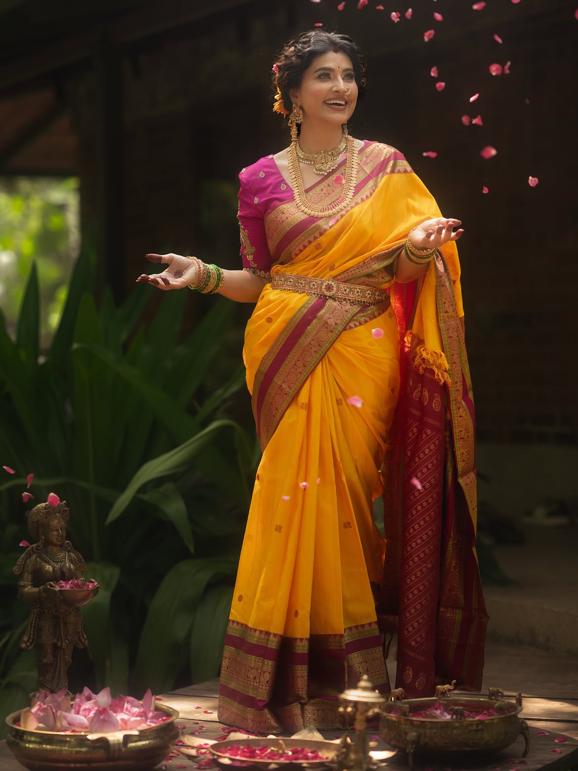 Sneha Traditional Looks for Varalakshmi Vratham