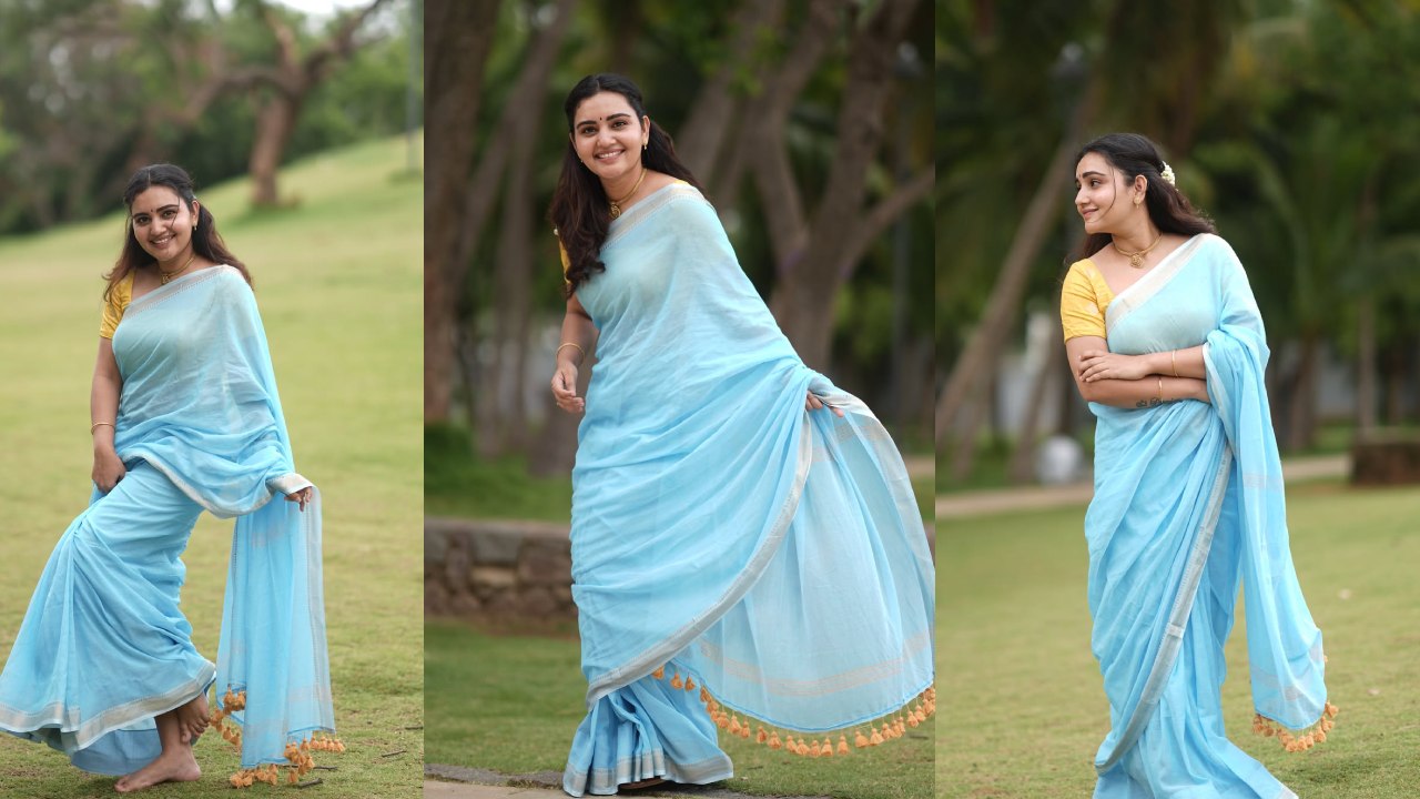 Soniya Singh : నీలాకాశం నా చుట్టూ కప్పినట్లు అనిపిస్తోంది.. సింపుల్ గా చీరలో సోనియా సింగ్..