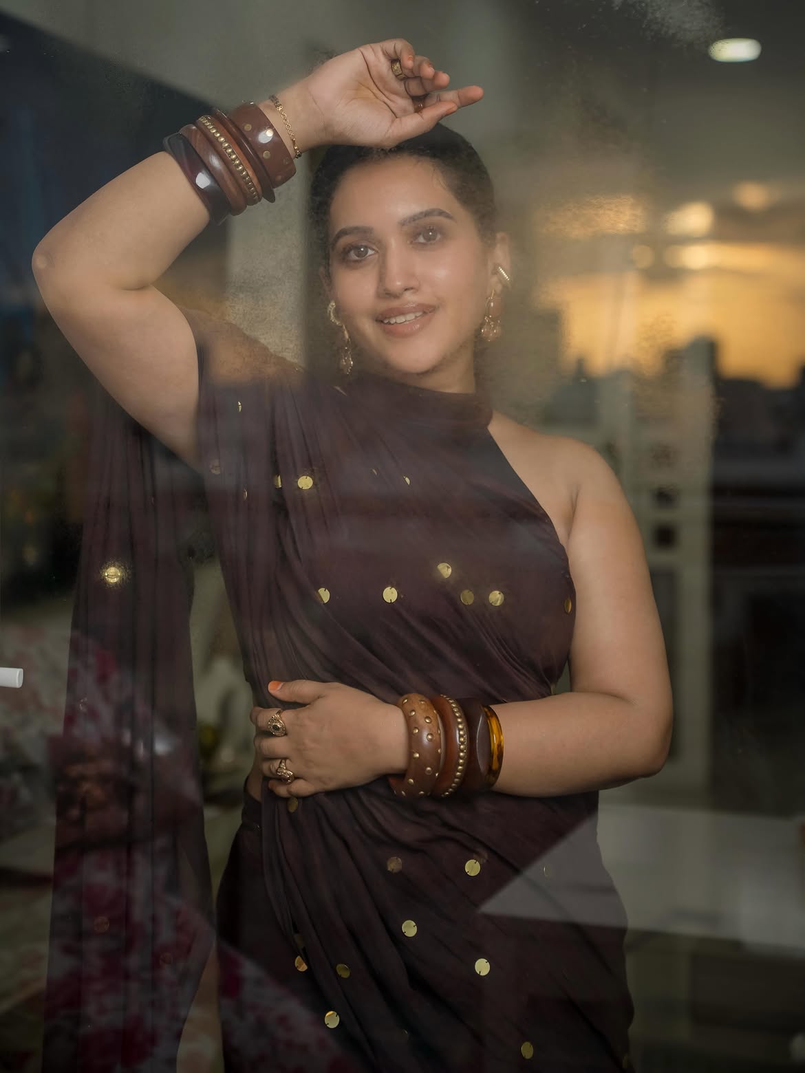 Sravanthi Chokarapu Stunning Looks in Saree